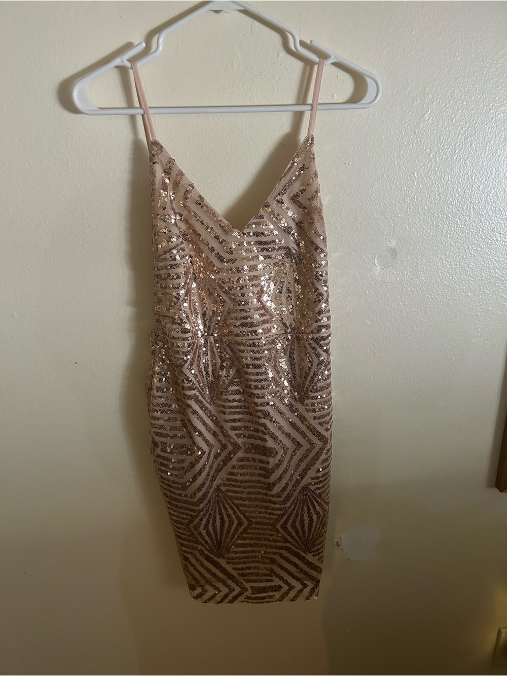 Lulu's Rose Gold Sequin Midi Slip Dress